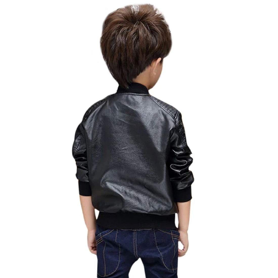 YOONIKK kid's PU Leather Jacket