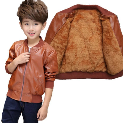 YOONIKK kid's PU Leather Jacket