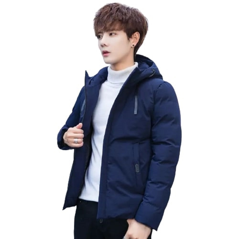 YOONIKK Men's Standard Length Polycotton Hooded Bomber Jacket/winter wear