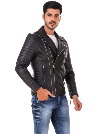 YOONIKK Mens Biker jacket fashion Leather